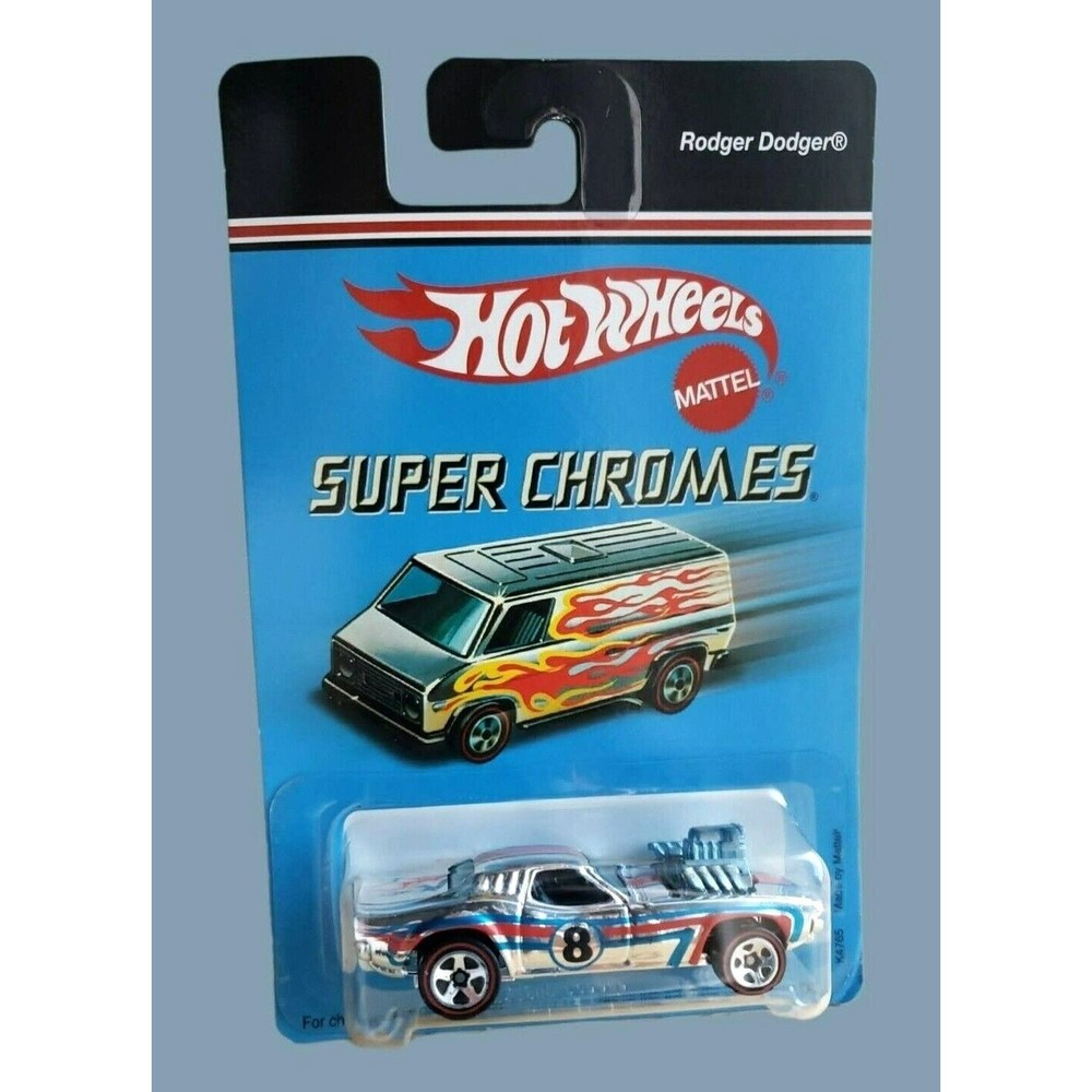 2006 Hot Wheels RODGER DODGER Super Chromes REDLINE 5 SPOKE Silver 1:64 MOC
